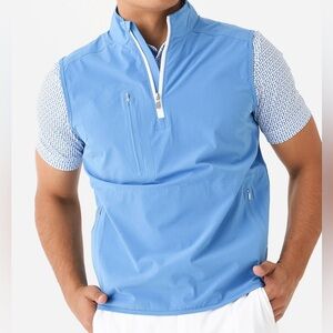 Peter Millar Marina Blue Flex Adapt Half-Zip Pullover Vest MS23XZ02 Golf
